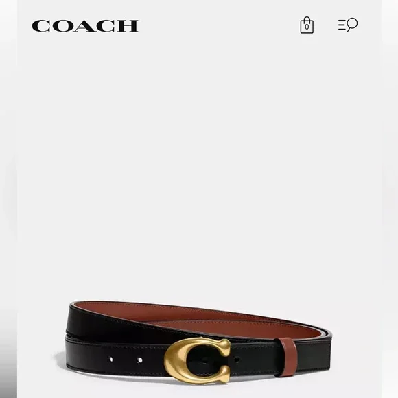 NWT Coach Black Leather Belt with Gold Accent NWT Coach Black Leather Belt with Gold Accent main image 3